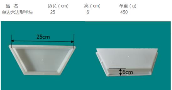 單邊六邊形半塊塑料模具